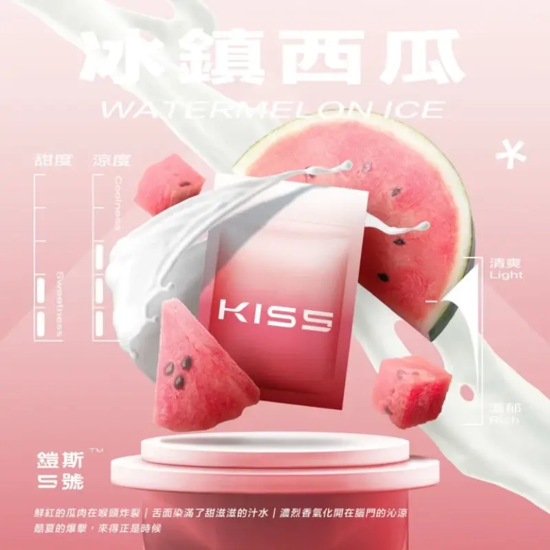 KISS-鎧斯5號一代煙彈-冰鎮西瓜webp - ILIA 拓撲蒸汽台灣官方專賣|電子煙主機・煙彈・一次性霧化器